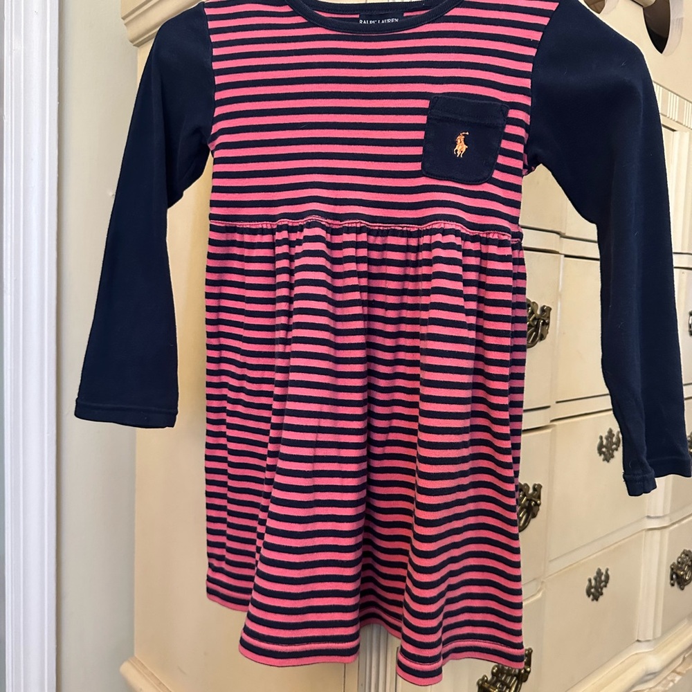 Ralph Lauren Pink and Navy Striped Dress